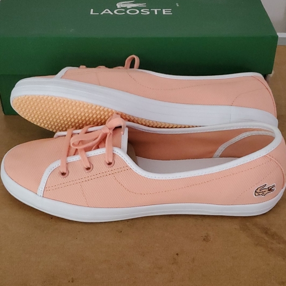 NIB Peach/Coral Canvas sneakers. - Picture 3 of 4
